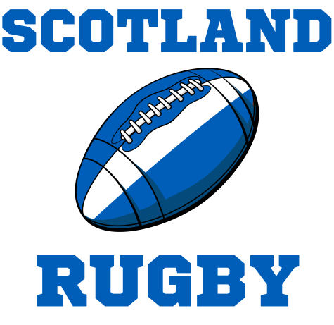 Scotland Rugby Ball T-Shirt (Black) - Ladies